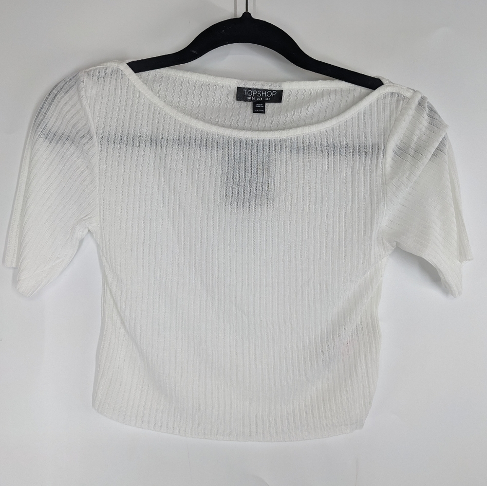 NWT TOPSHOP Ribbed Cropped Tee